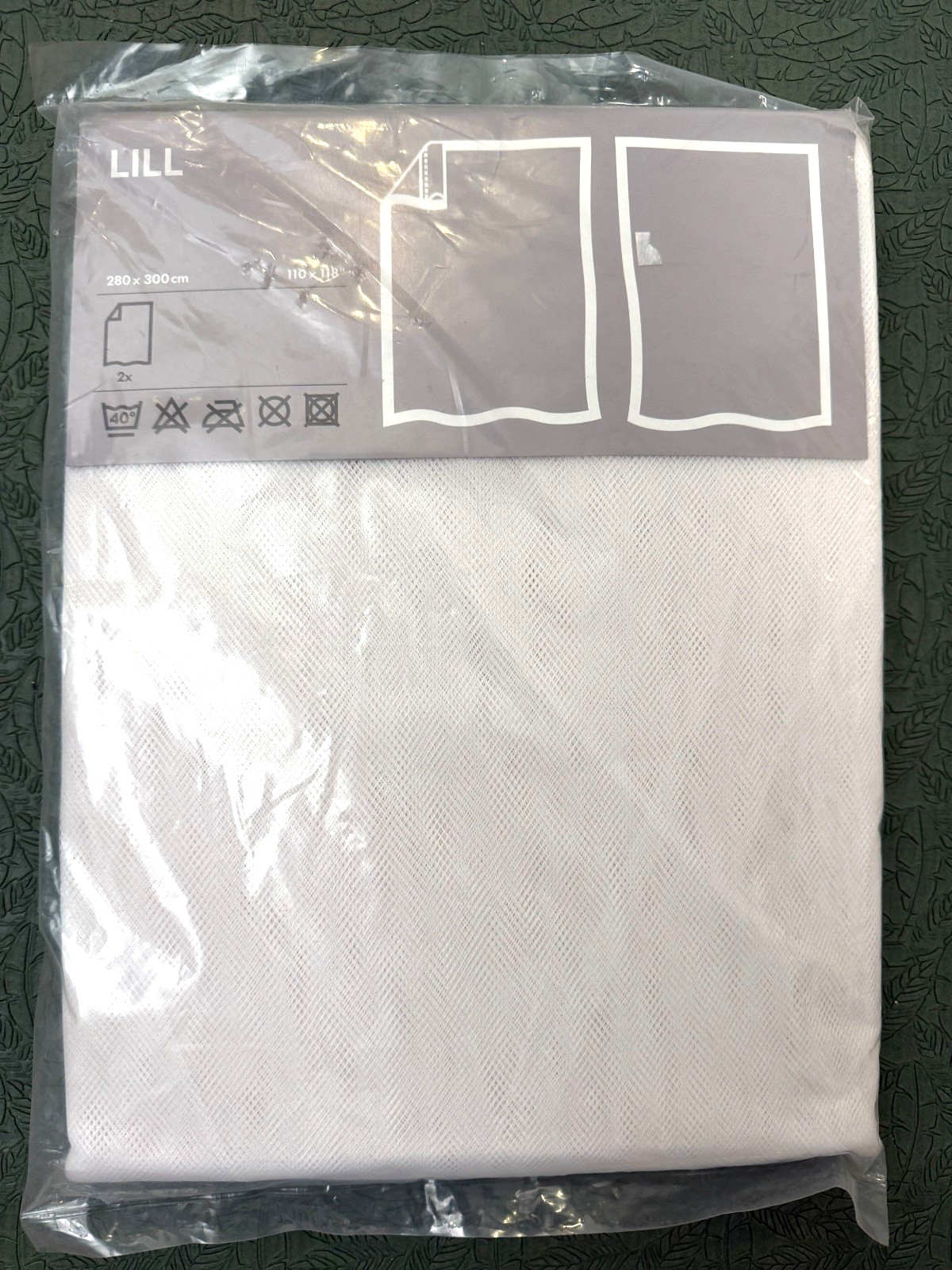 IKEA LILL Sheer Curtains Net Curtains White Set of 2 Panels 110” x 118” New