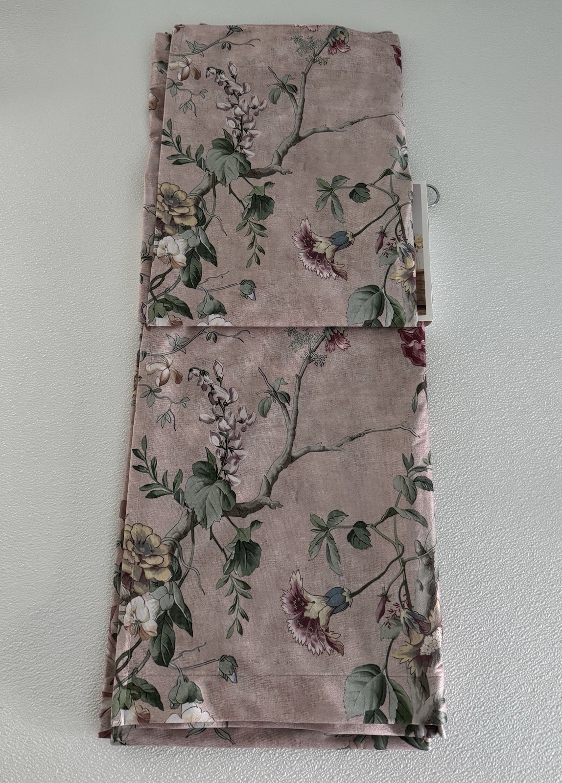 CALLISTO Window Curtains 2 Panels 38″ X 96″ Flowers Drapers Back Tab Blush Rose