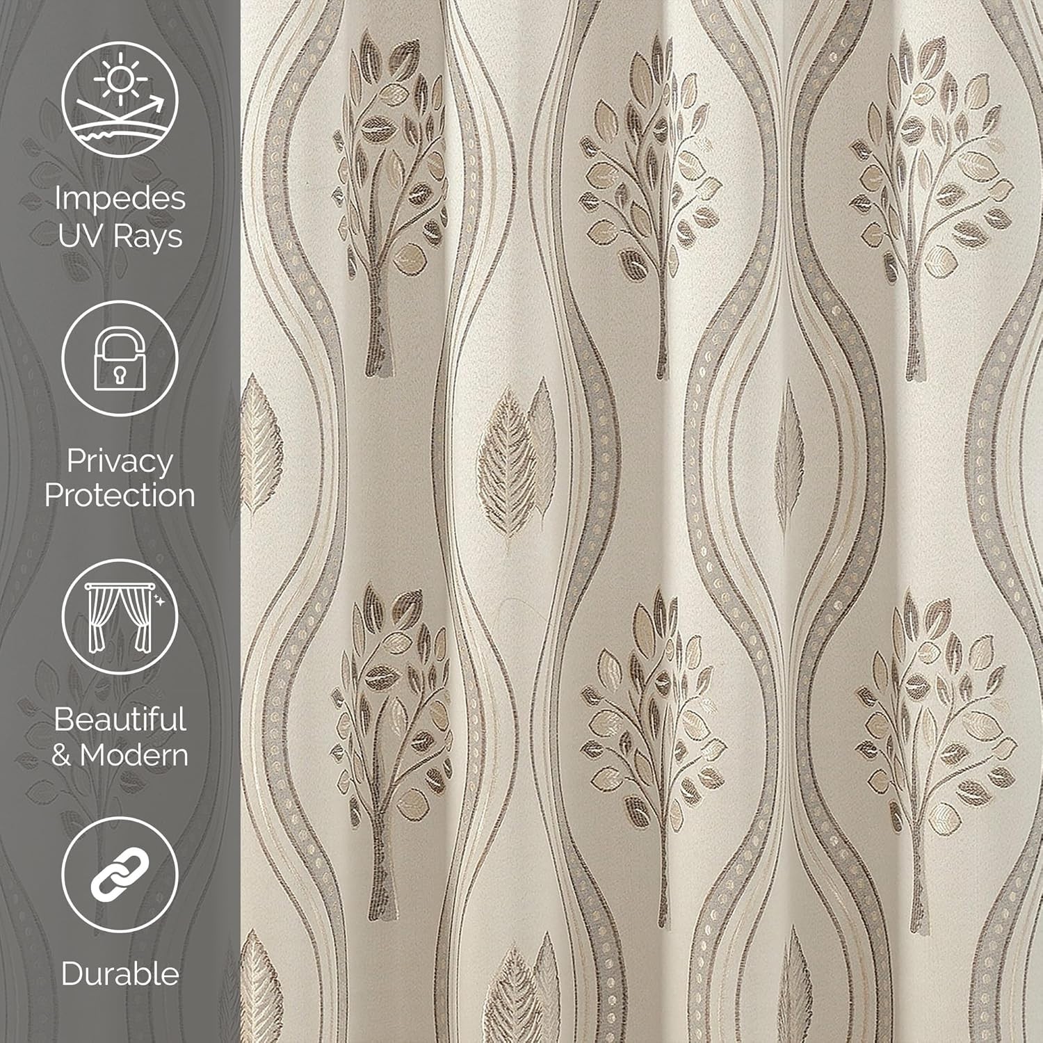 2 Pack Luxurious Beautiful Curtain Panel with Attached Valance 54″ X 84 inch