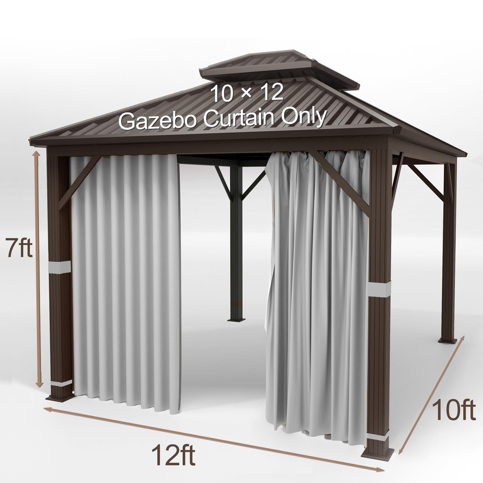 Gazebo Universal Replacement Privacy Curtain – Hugline 10′ x 12′ Gazebo Side …