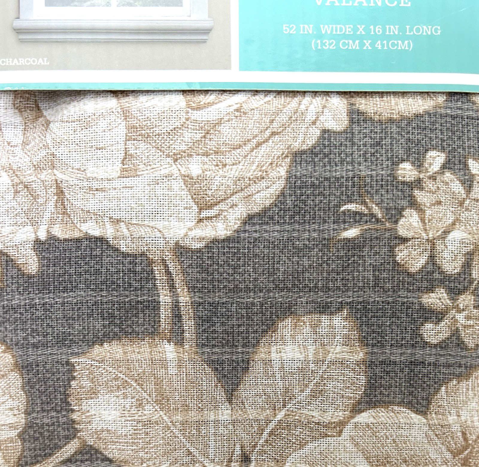 Waverly Traditions One Picture Perfect Valance Charcoal Gray Tan Floral