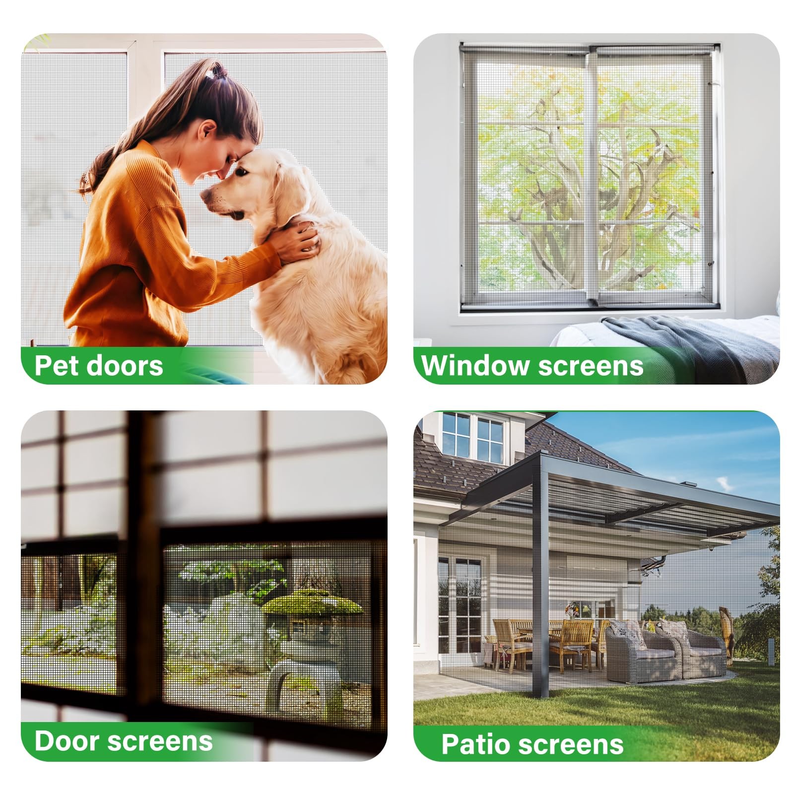DIGDRAM Window Screen Replacement Kit 32 Inch X 66 32 Inch×66 Feet, Black