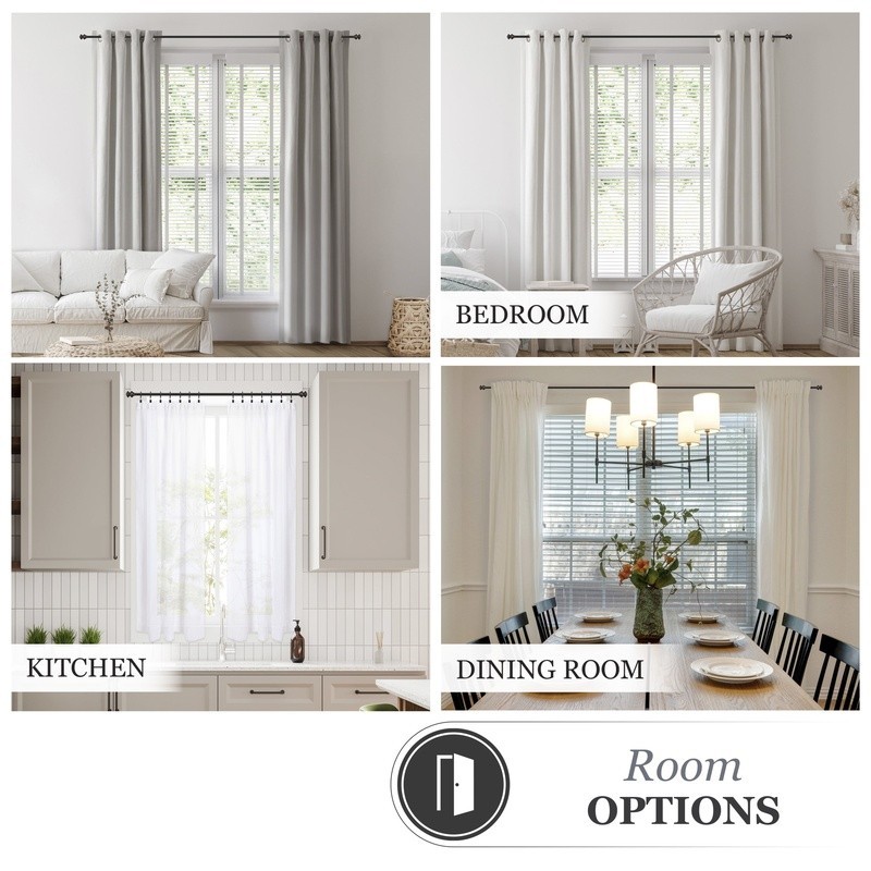 Telescoping Decorative Curtain Rod 48-86 Inch Light Medium Weight Curtains New