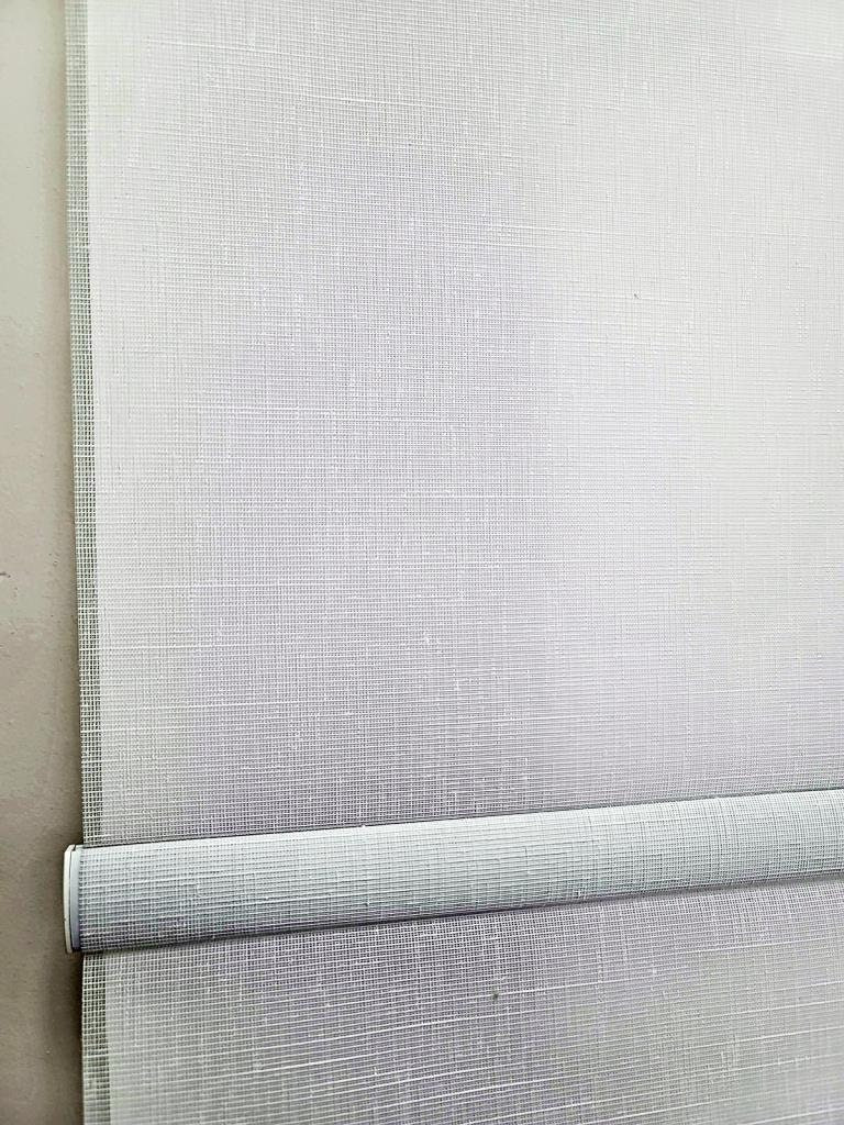 Original Linen Fabric Double Mechanism Tulle and Roller Blinds Curtain, Color