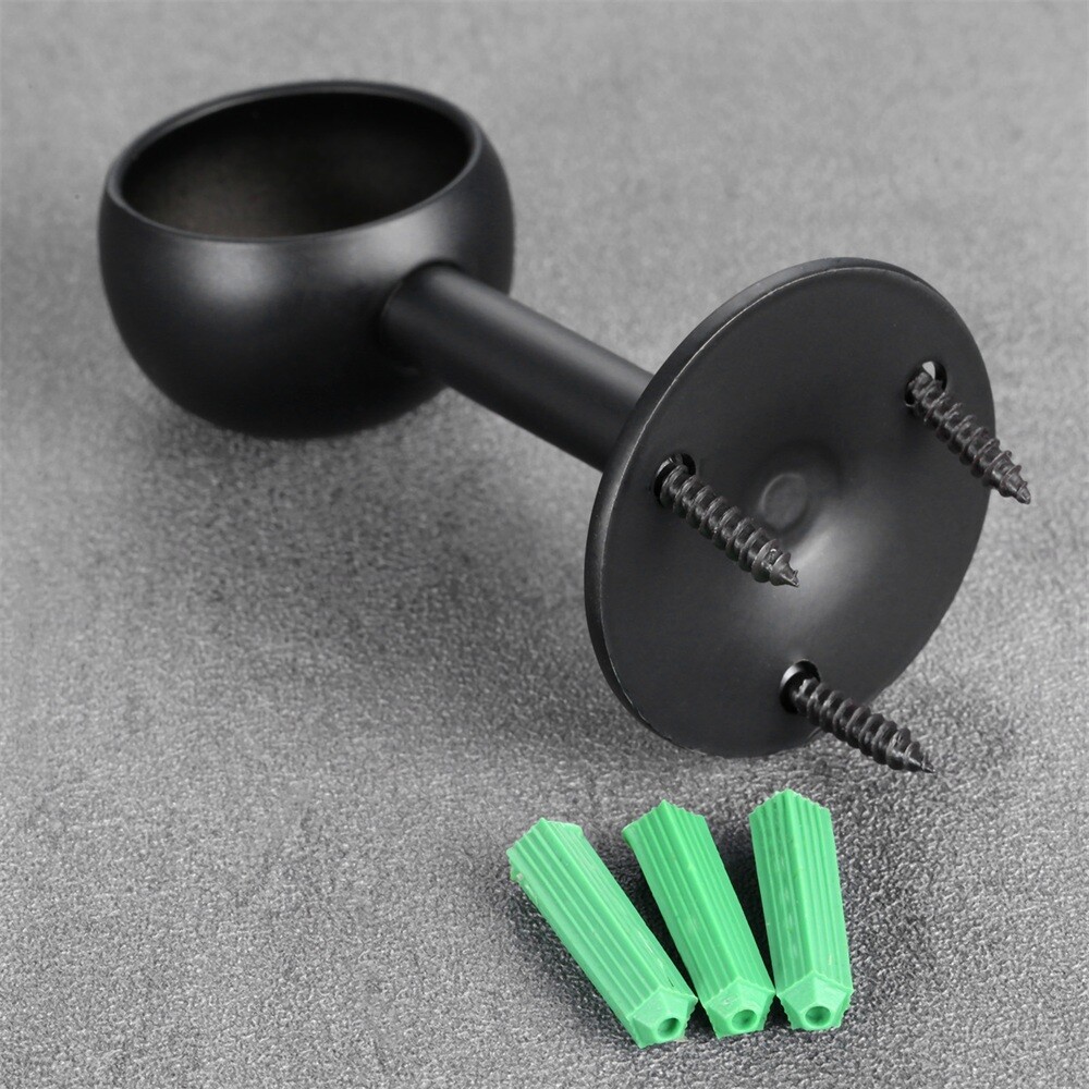 2Pcs Flange Rod Holders Black 5 Size for Ceiling Hanging Pole Wall Hanging Pole