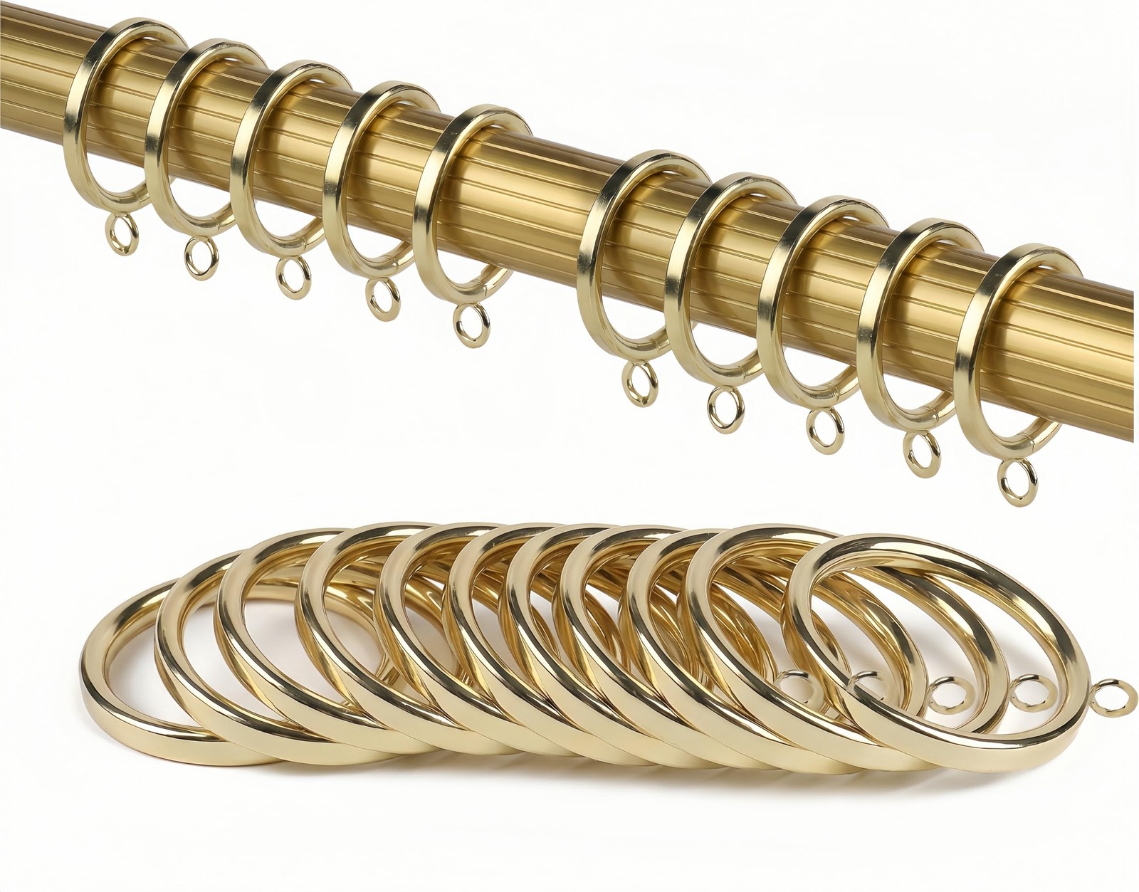 1.25 Inch HalfRound Gold Curtain Eyelets 40 PCS Heavy Duty Iron Quiet Glide