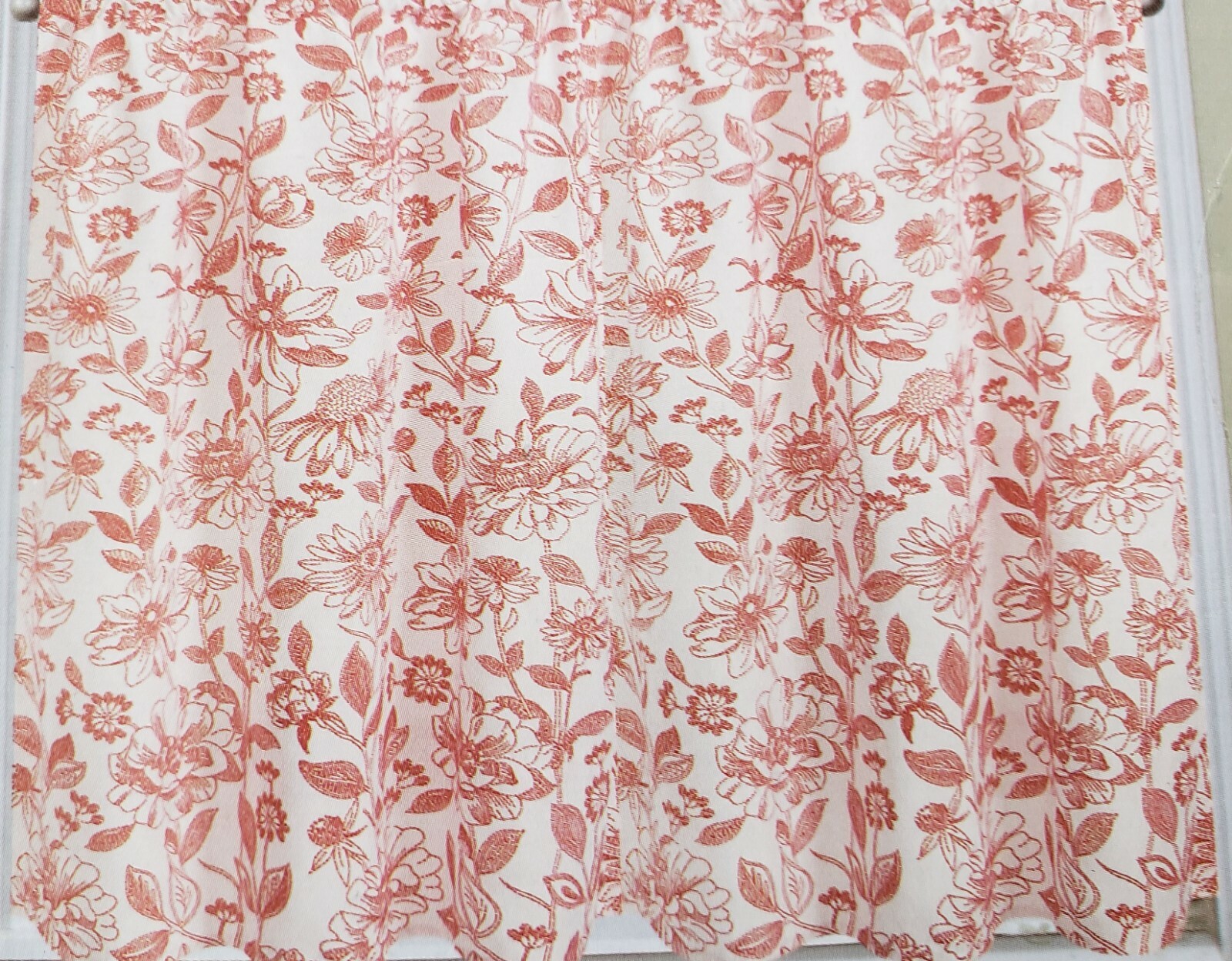 Kitchen Window Curtains Set:2 Tiers(28×36″)&Valance(56×15″)RED FLOWERS,AMELIA,RH