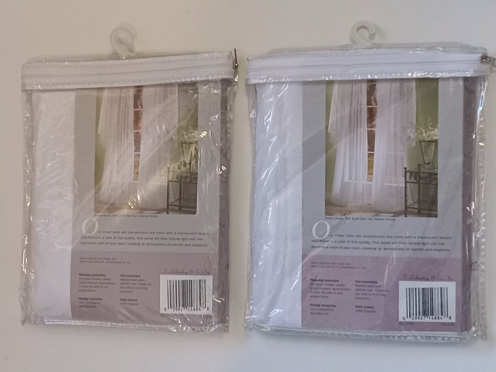 S. Lichtenberg & Co. One Sheer Panel 59″ W x 84″ L Radiance White x2 NIP