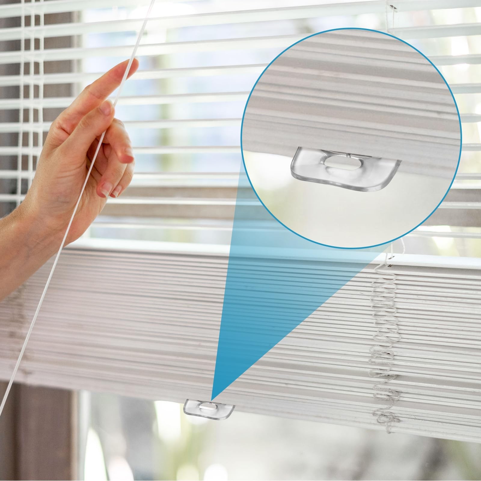 Seeloowy 10 Pcs Shade Pulls Cordless 1.18 inches x 1.97 inches, Clear
