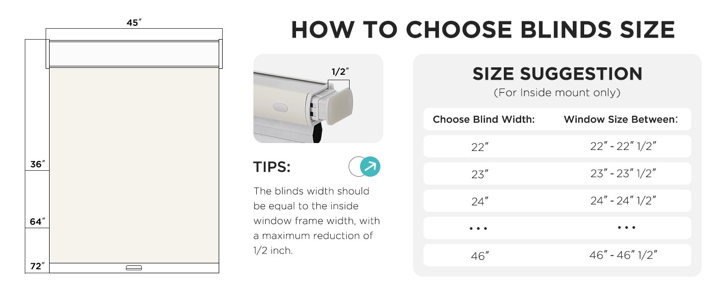 No Tools No Drill Window Blinds for Indoor Windows, Blackout Shades Cellular