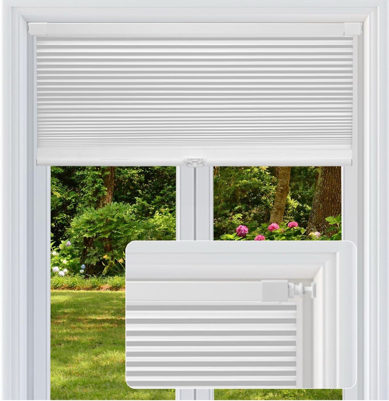 Cordless Cellular Shades,No Drill No Tools Light Filtering Honeyco 32″ W x 48″ H