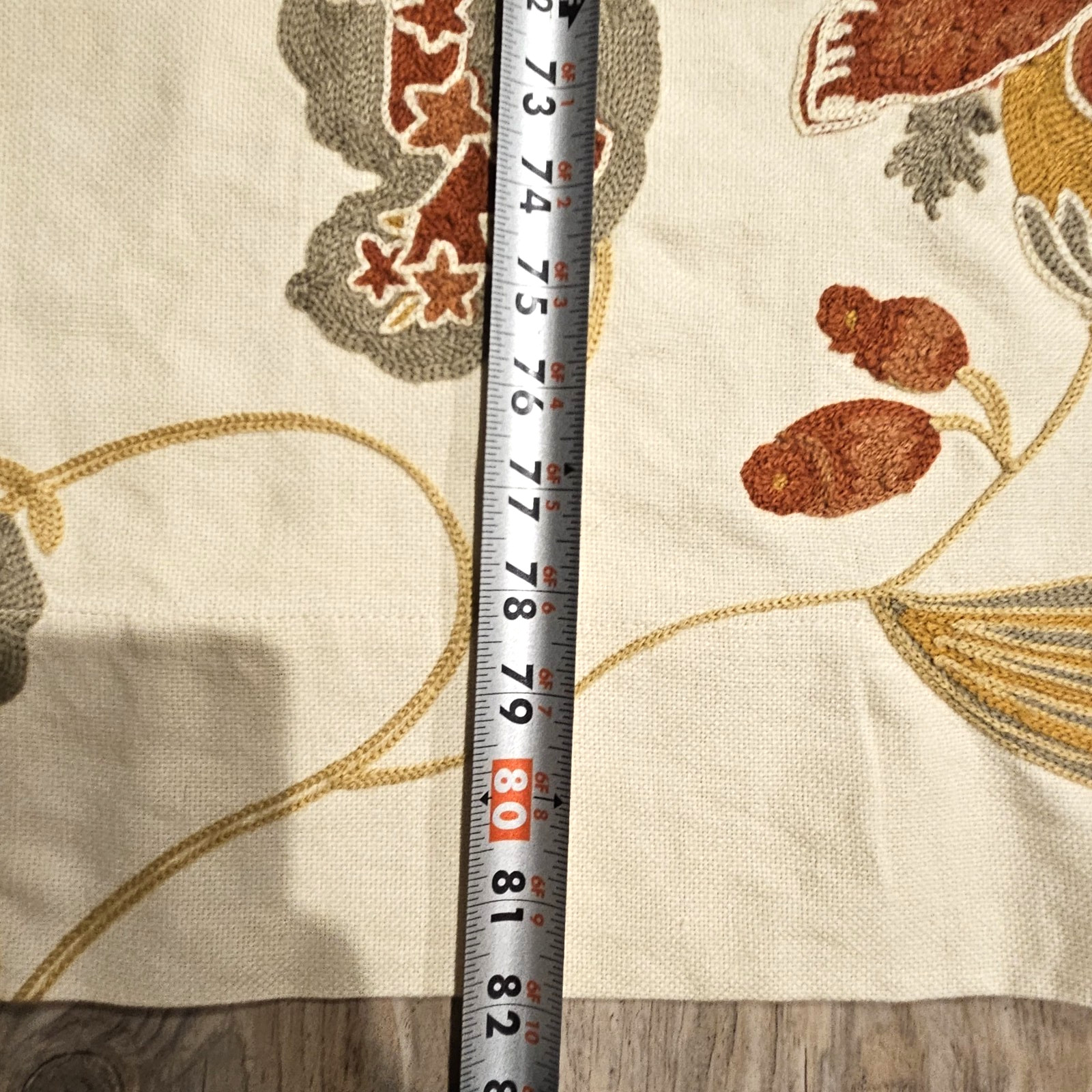 Pottery Barn Margaritte Embroidered Drapes Pair Lined Rod Pocket 82″ L