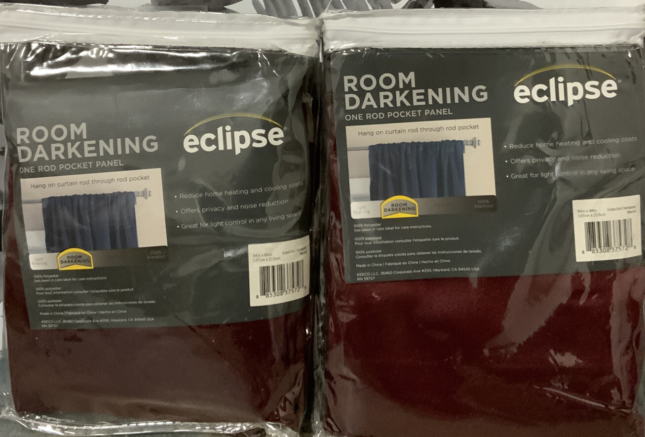 ⚡️Eclipse Thermal Insulated Curtains Room Darkening (54 X 84) Merlot 👉 (2 Lot )