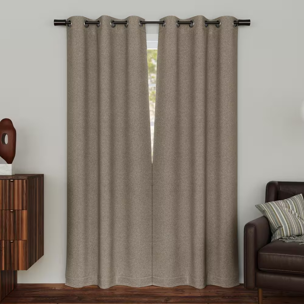 Fellswood Magnetic Closure Driftwood Brown Polyester 37 In. W X 84 In. L Grommet