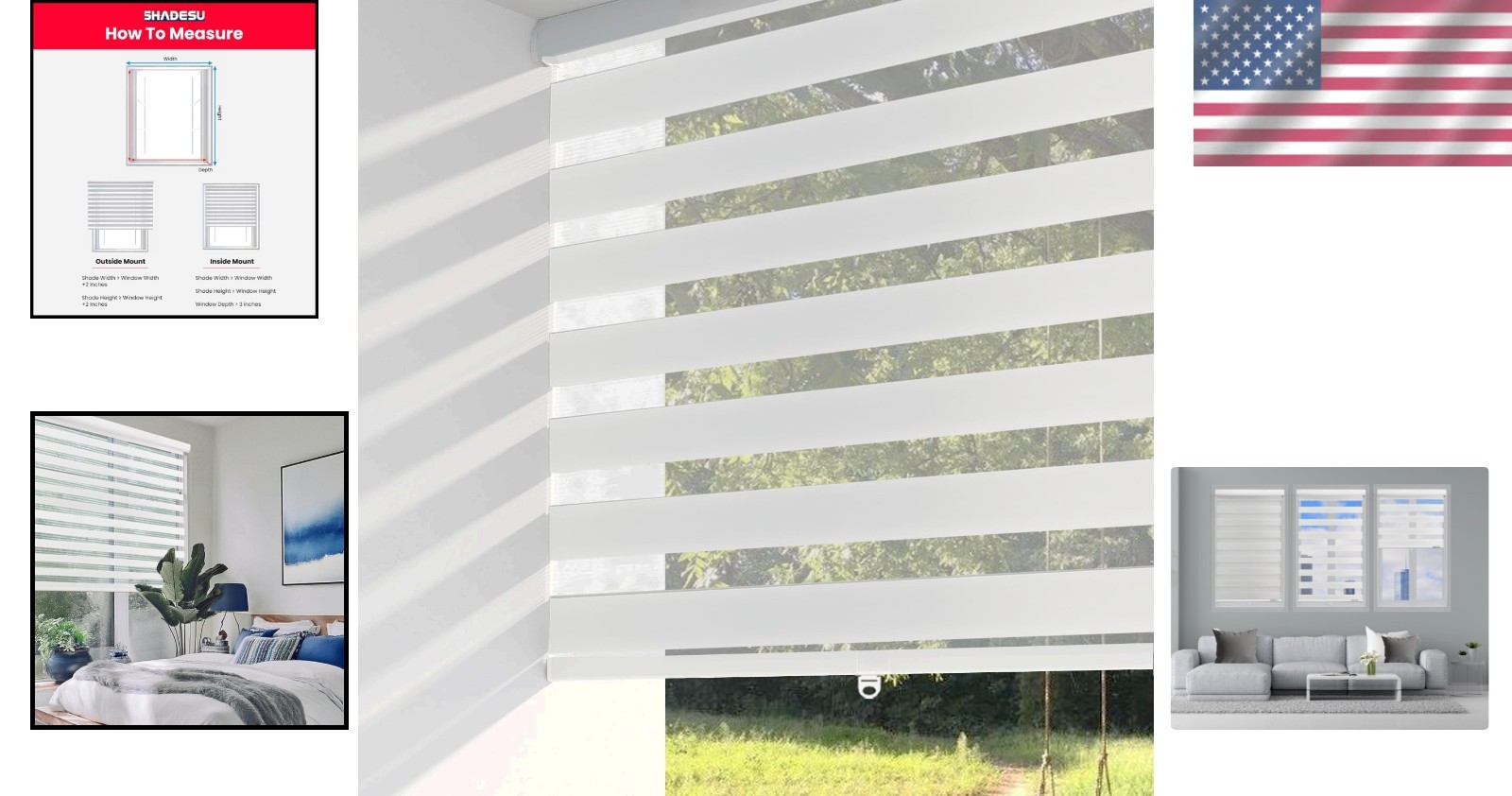 Day & Night Cordless Zebra Blinds, 44″ W x 72″ H, Modern Light Filtering Shades