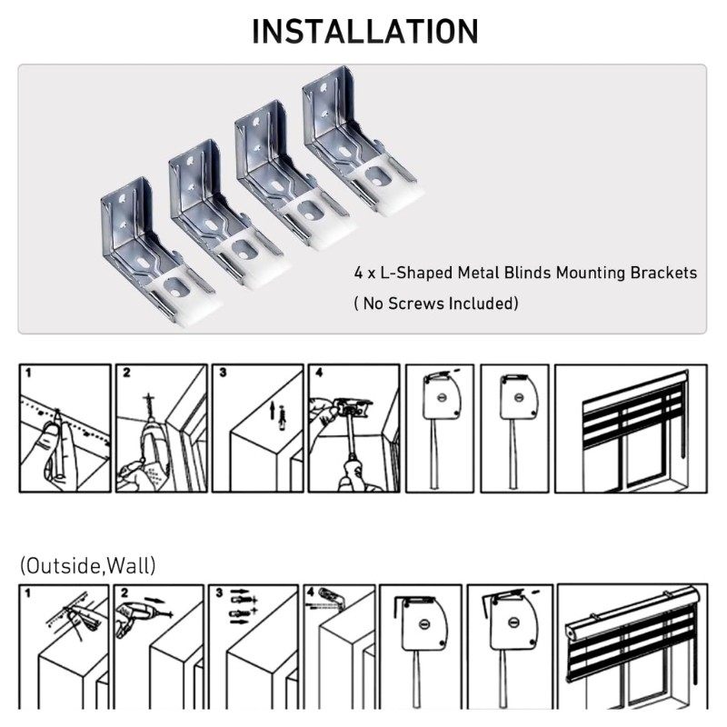 10Pcs Zebras Shade Mounting Brackets,Metal Blinds Bracket Window Repair Set