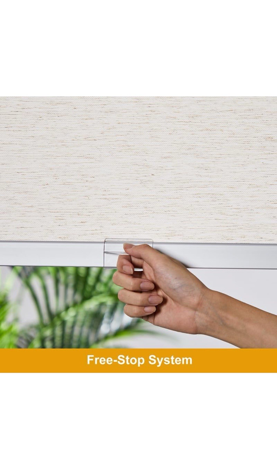 Window Blinds for Windows (Cream 46″ W x 72″ H) Natural Woven