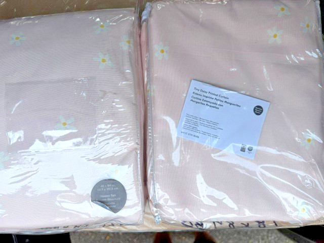West Elm Set of 2 Daisy Blackout Curtains 48″ x 84″ Pink