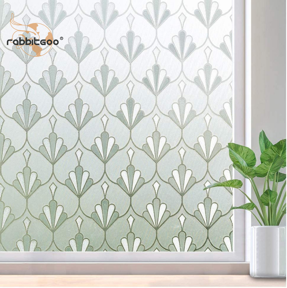 rabbitgoo Privacy Window Film Frosted Static Cling Decorative Glass Sticker
