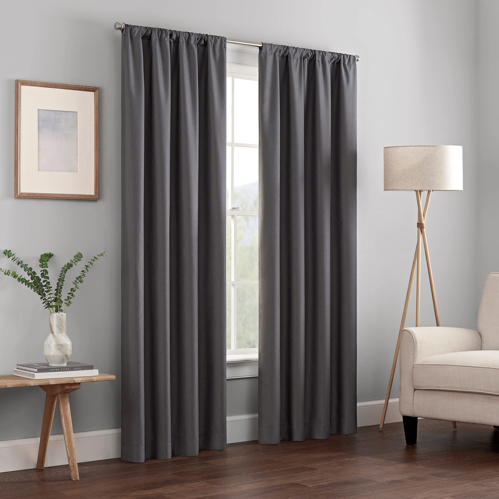 ECLIPSE Kendall Modern Blackout Thermal Rod Pocket Window Curtain for Bedroom or