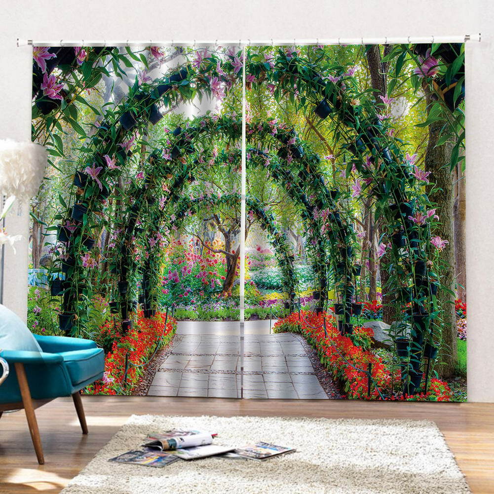 Money Plant Flowers 3D Curtain Blockout Photo Printing Curtains Drape Fabric