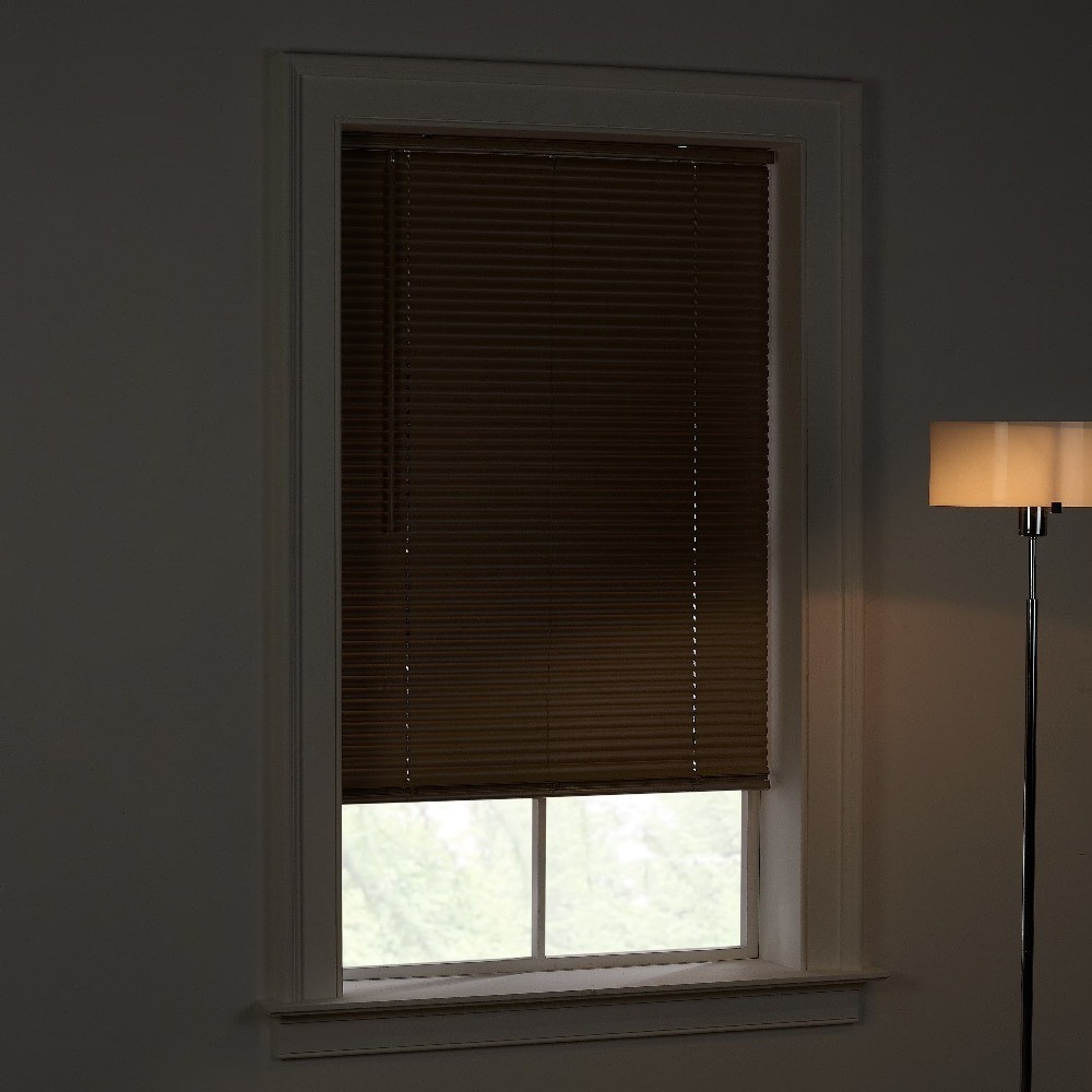 Cordless Vinyl Room Darkening Mini Blinds for Window 30 Inch Wide by 64 Inch