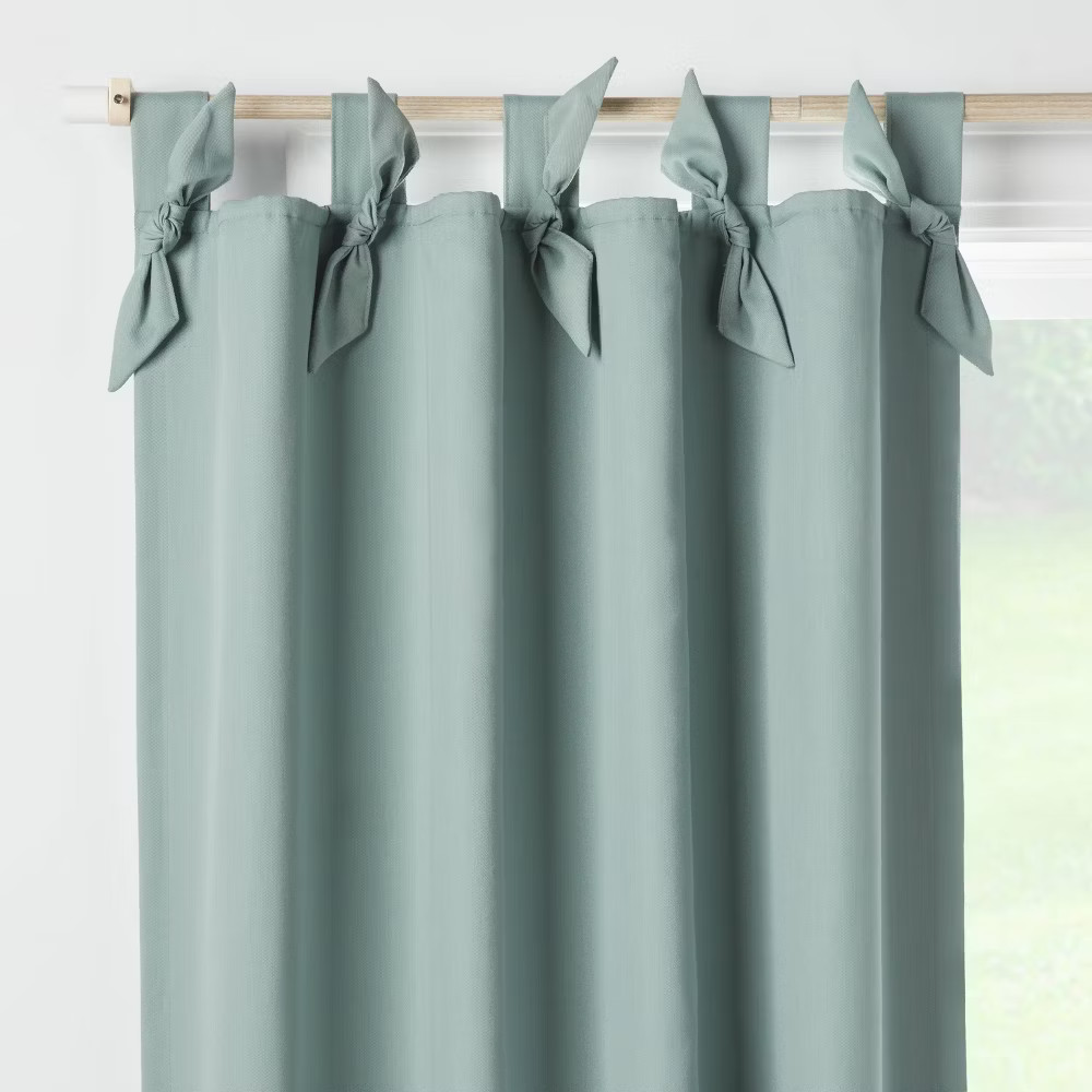 95″ Blackout Tie Top Embellished Kids’ Panel Green with Ties – Pillowfort