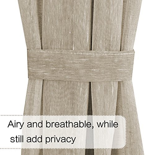 Side Light Door Curtains 72 inch Length Privacy Linen 52″W x 72″L Taupe