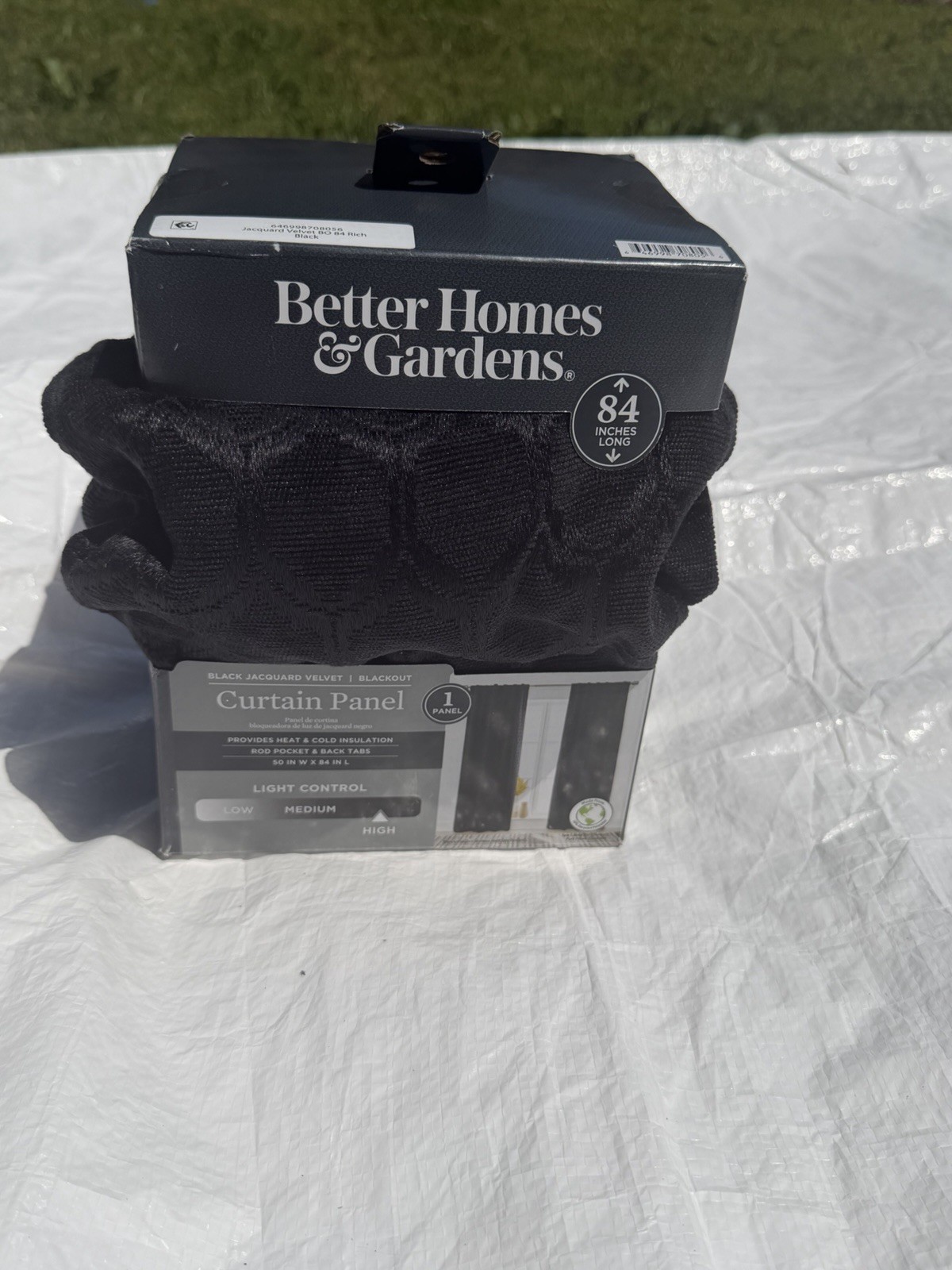 Better Homes & Gardens Jacquard Velvet Blackout Curtain Rod Pocket/Back Tab Indo