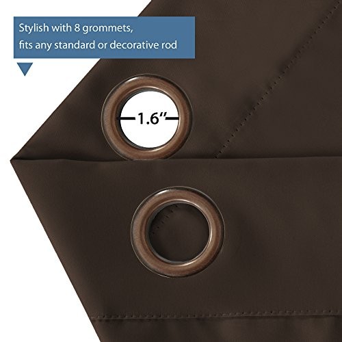 Blackout Curtains Panels, Thermal Insulated 52″W x 96″L (Pack of 2) Seal Brown