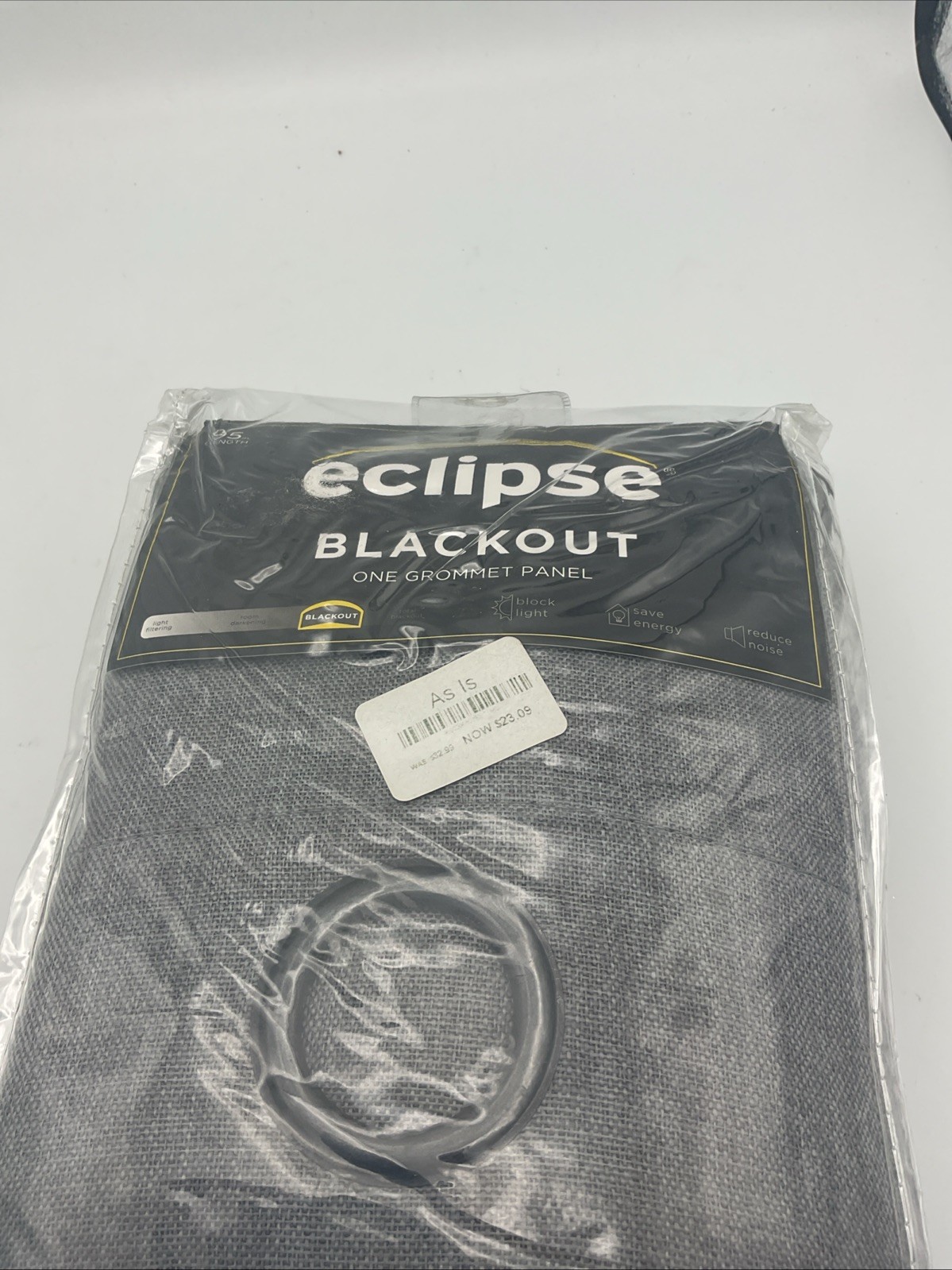 Eclipse Blackout Rowland Window Curtain One Panel Light Gray 52″x95″