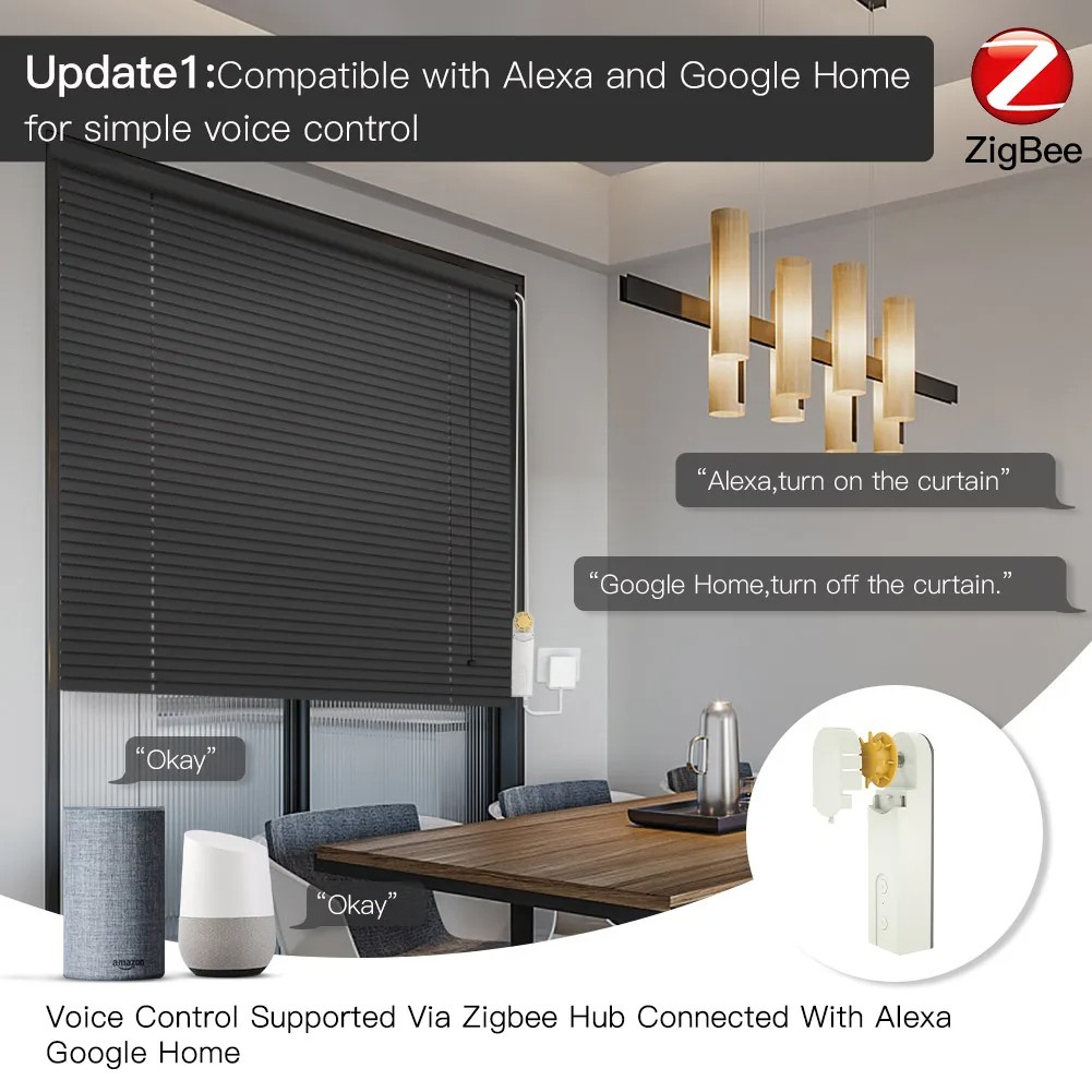 MOES New ZigBee Smart DIY Roller Blinds Motor – Tuya App, Alexa/Google Voice Con