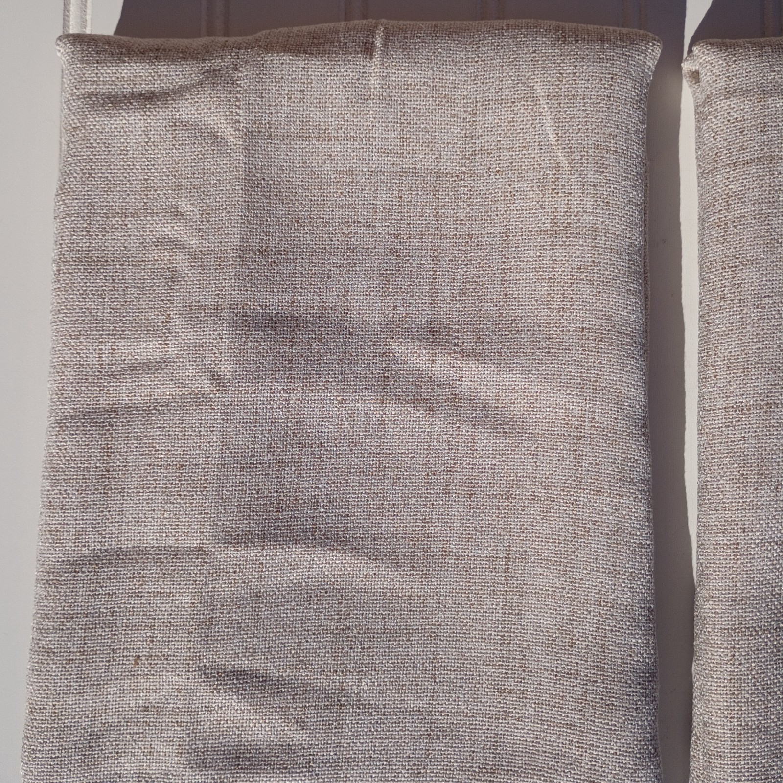 Linen Curtain Panels 41 x 84 Beige Curtains Oatmeal Farmhouse Textured Pair NEW