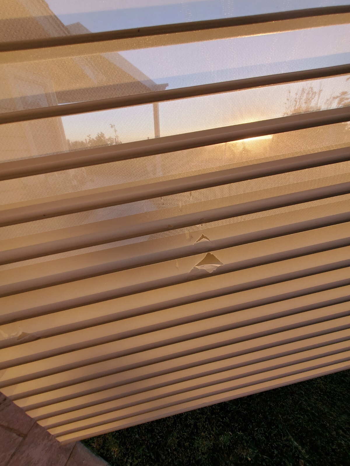 Hunter Douglas silhouette Window Shade 32 inches wide used – with rips