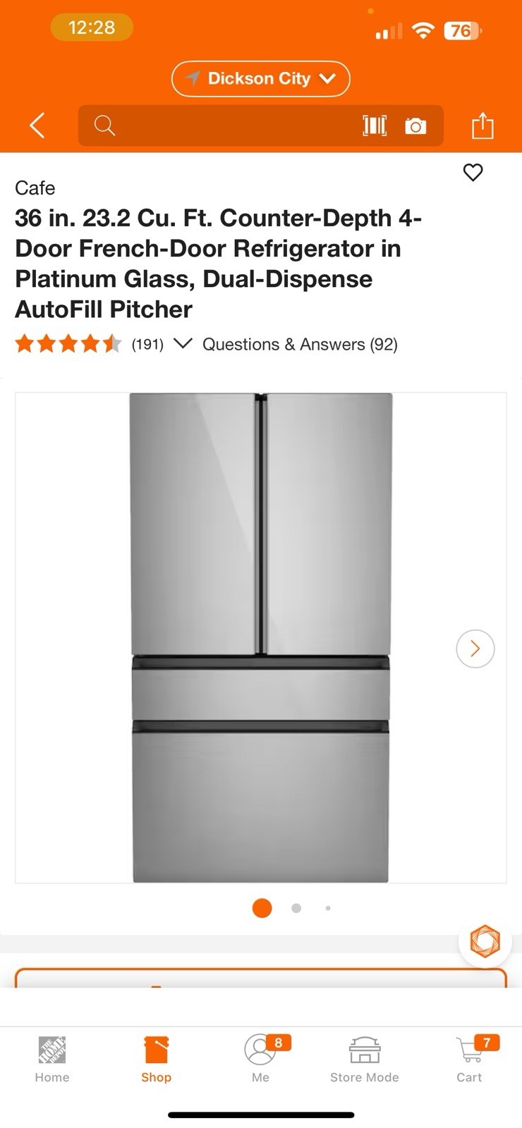 Cafe 36 Inch Redfrigerator