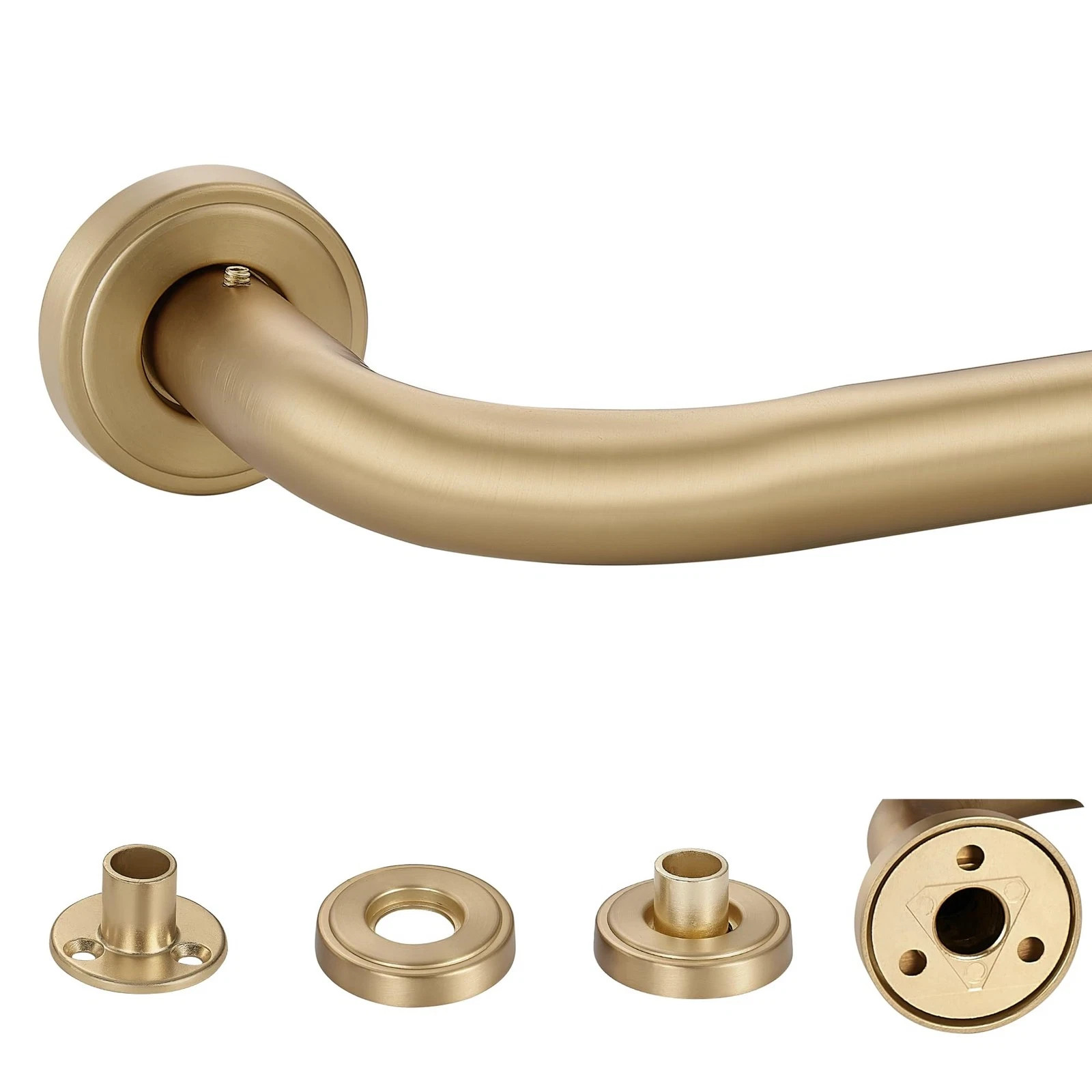 Warm Gold Wrap-Around Curtain Rod 1″ Diameter 28-56″ Adjustable Blackout