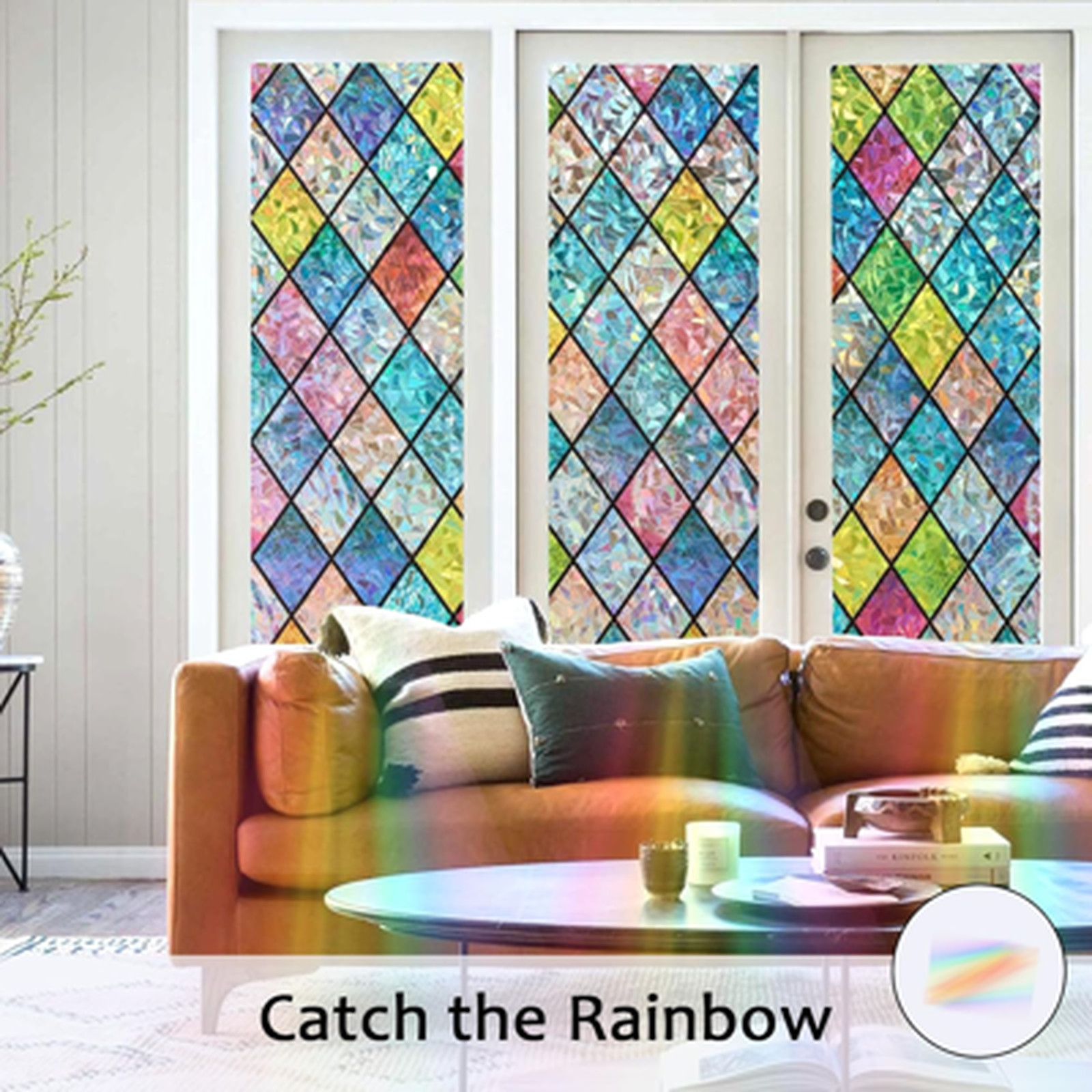 Window Privacy Film Static Cling Frosted Glass Decorative UV Resistant 17.5 x
