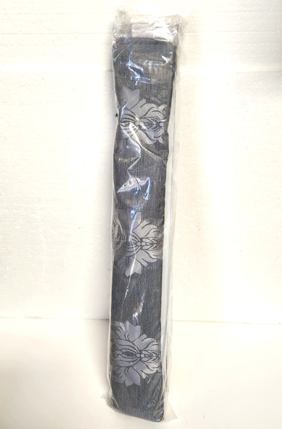 23 x 64 Grey Marseilles Damask Blackout Roman Shade – Exclusive Home New