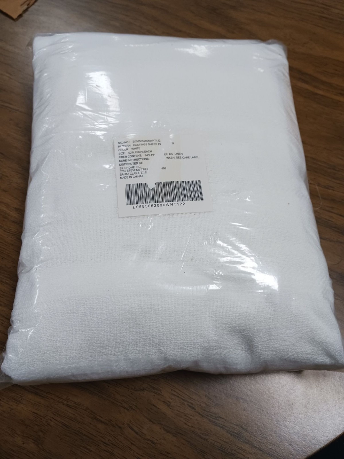 Hastings Sheer White Panel Pair 52inx96in Each NEW