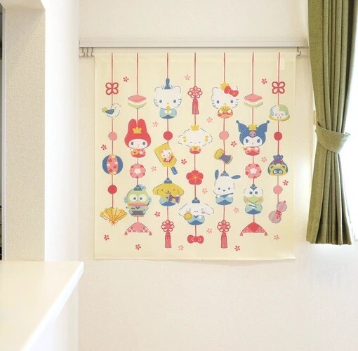 Sanrio Characters Noren Curtain JAPAN Made Kitty Cinnamoroll Housewarming Gift