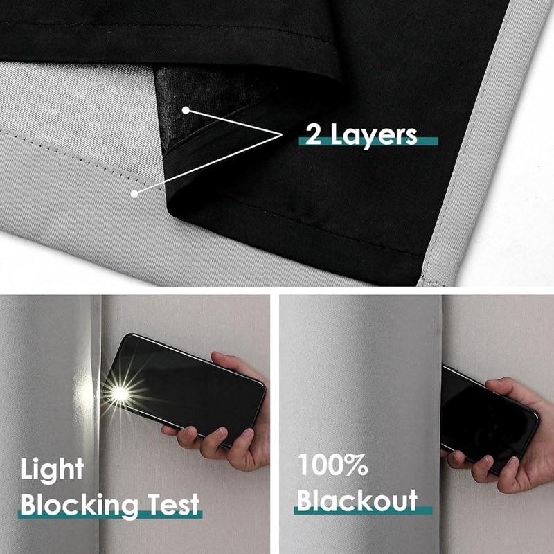 Blackout Curtains Noise Reducing Thermal Energy Efficient Drapes New