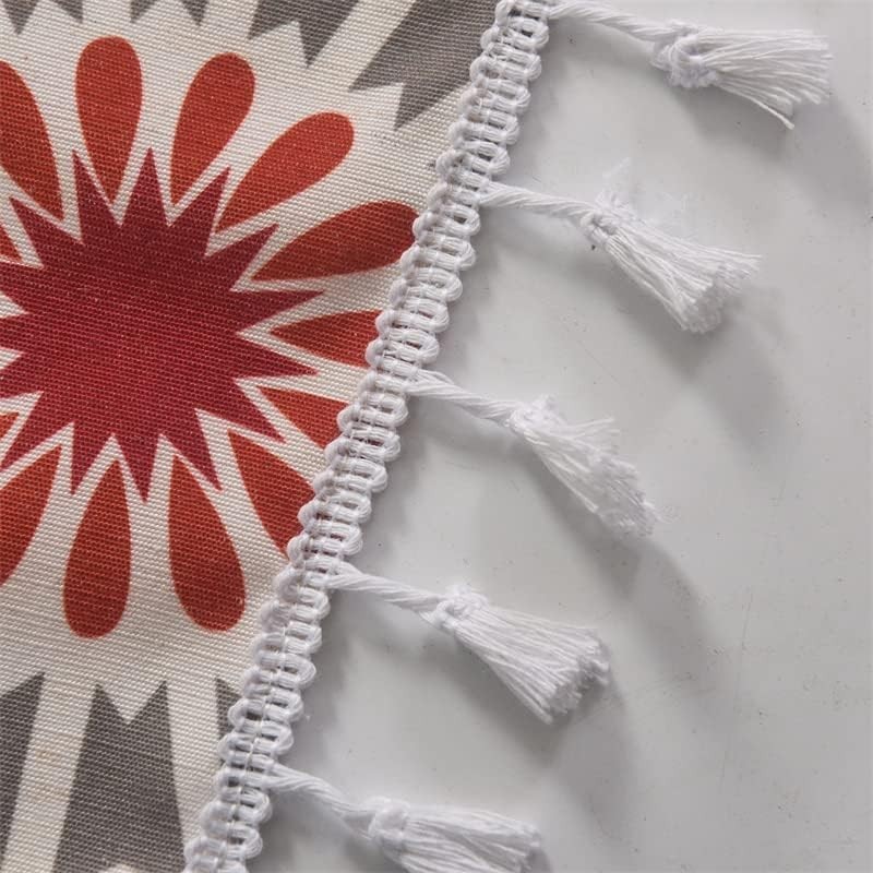 1 Pannel 59x95inch Boho Curtain, Tassels Geometric Combination Rod Pocket Drape