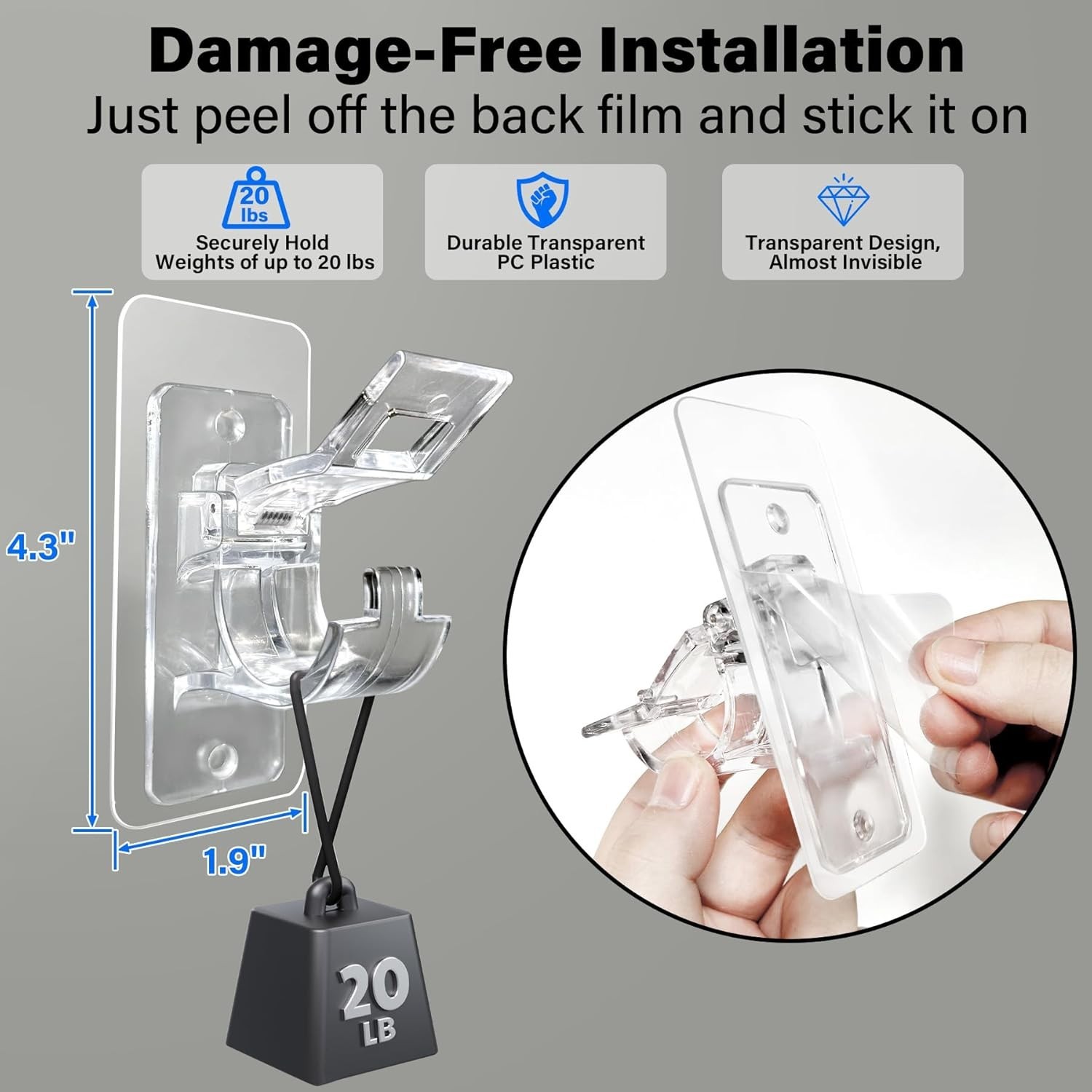 24 Pack Wall Mount Curtain Rod Holders No Drill Needed for Various Decor Styles