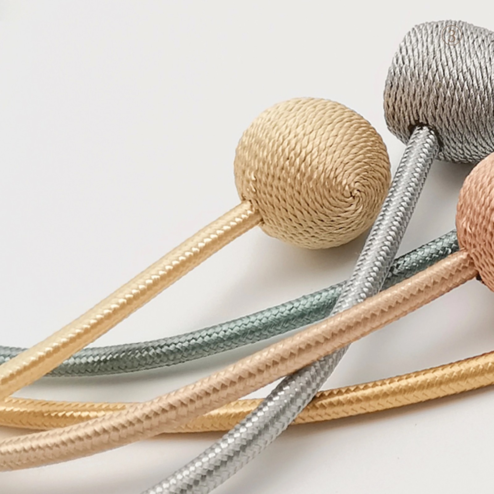 2pcs modern minimalist magnetic ball curtain tiebacks with thicker twisted cords