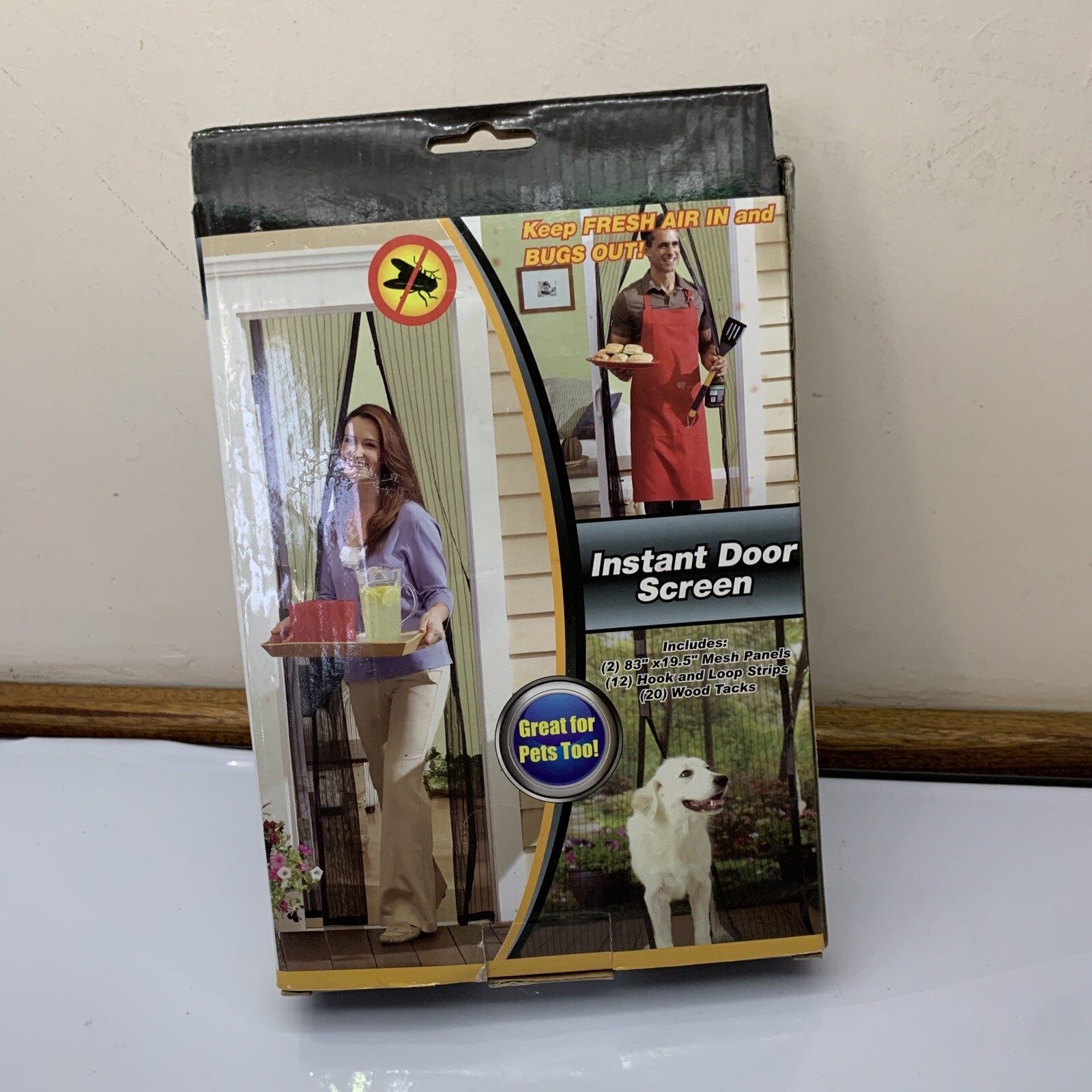 Instant Door Screen Adhesive Fly Screen 210 x 50 cm” NEW