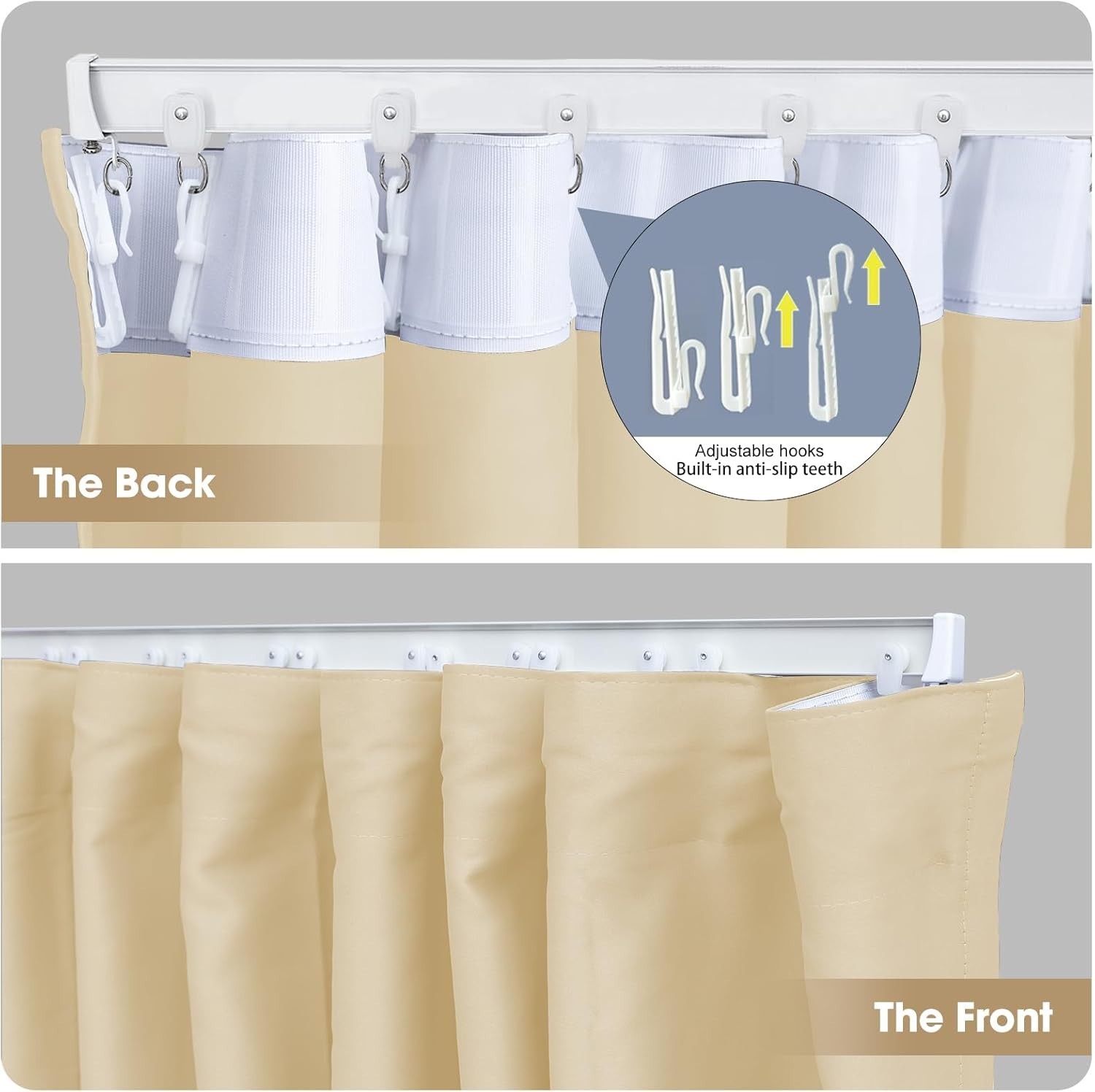 Room Divider Ceiling Curtain Track Set, Blackout Curtains Room Partition Privacy