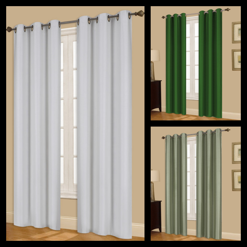 2 PANEL 100%THERMAL BLACKOUT BRONZE GROMMET WINDOW LINED PANEL CURTAIN AAA 108″