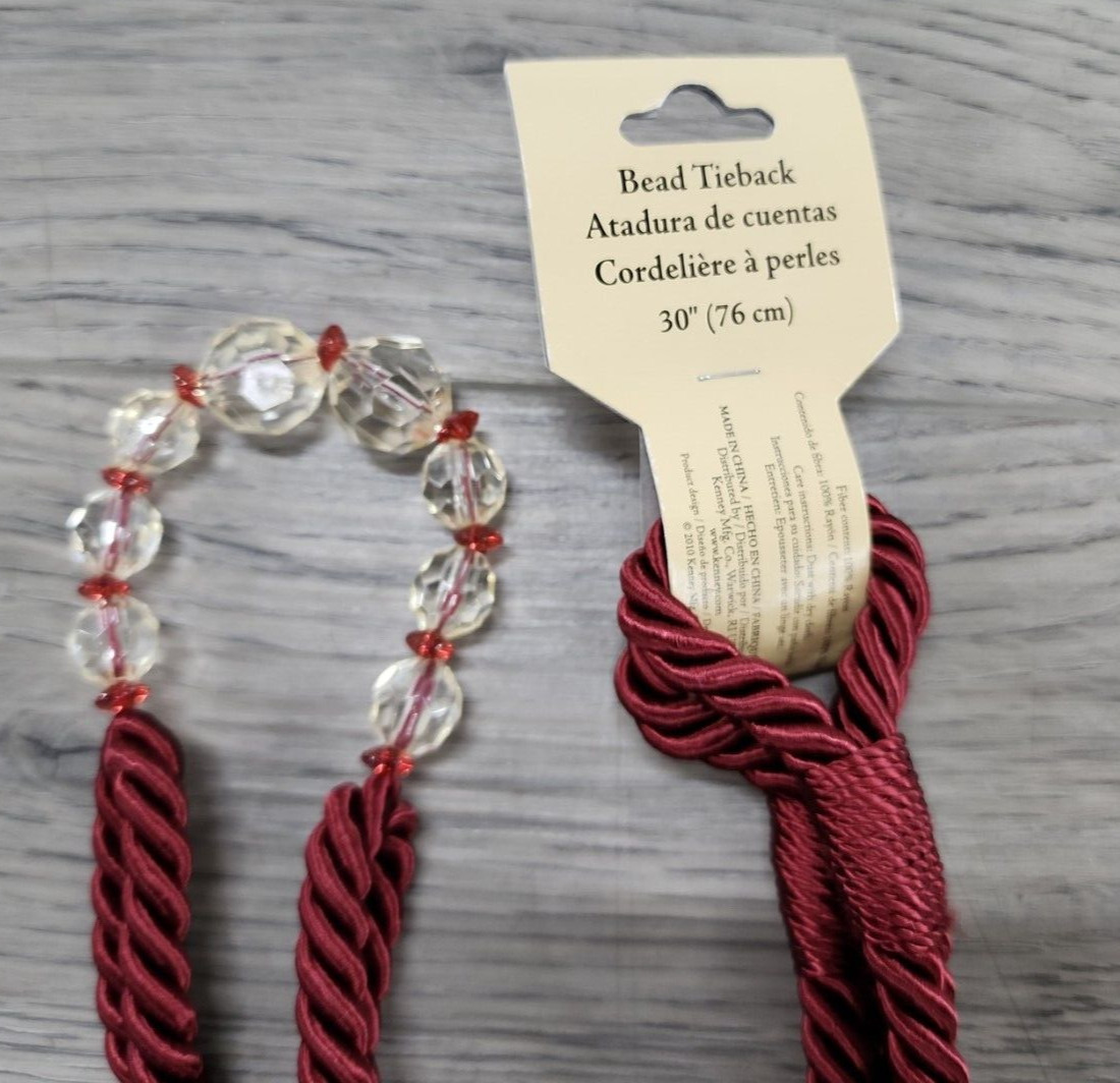Allen + Roth & Unbranded Burgundy Curtain Drape Tieback – 2 pc