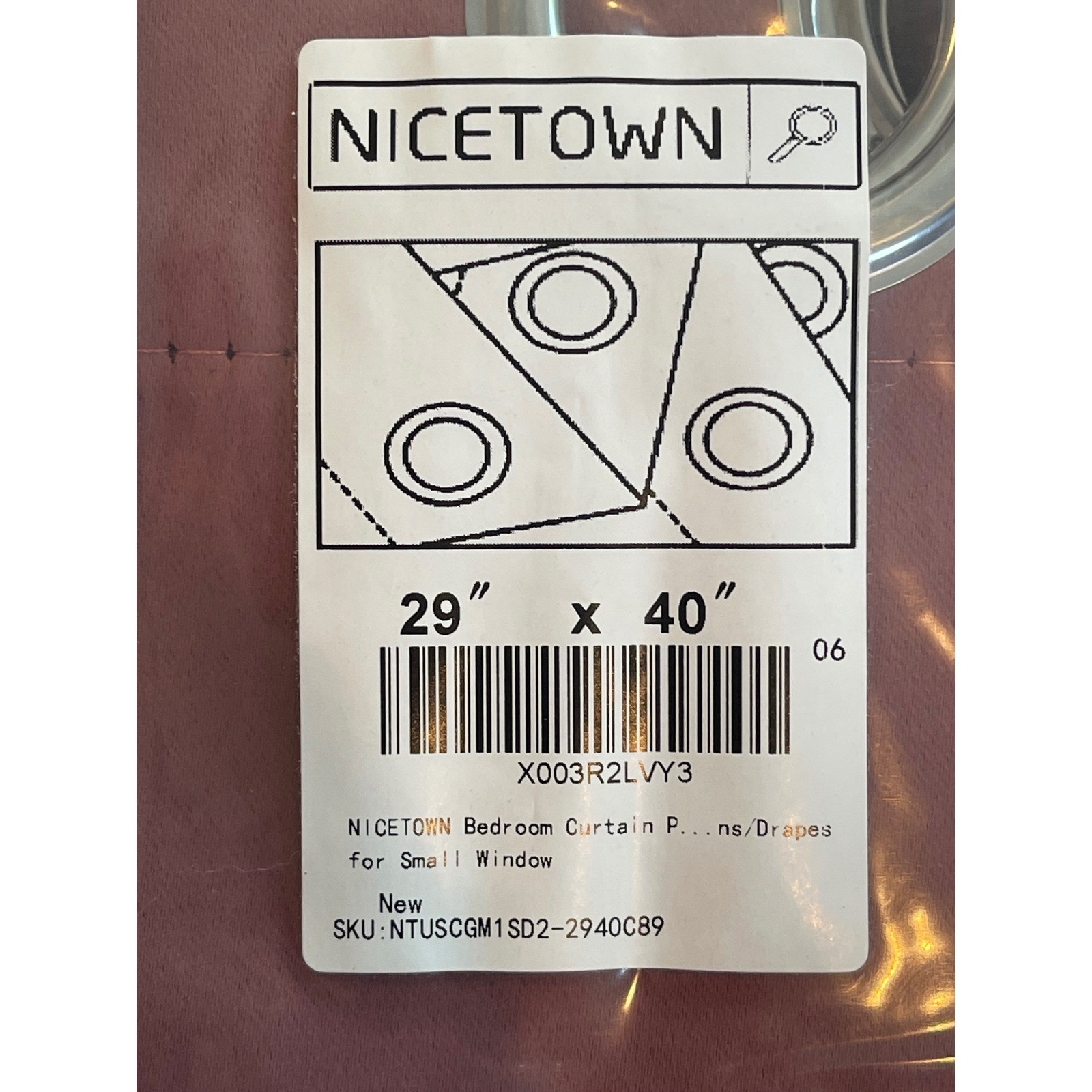 NICETOWN Bedroom Curtain Panels Grommet Top Mauve Pink 29×40 Set of 2 New