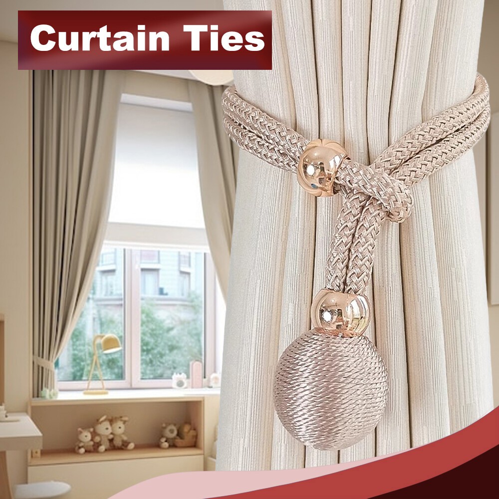 Curtain Tiebacks Tie Back Buckle Clip Weave Rope Holdback Home Decor Multi-Color